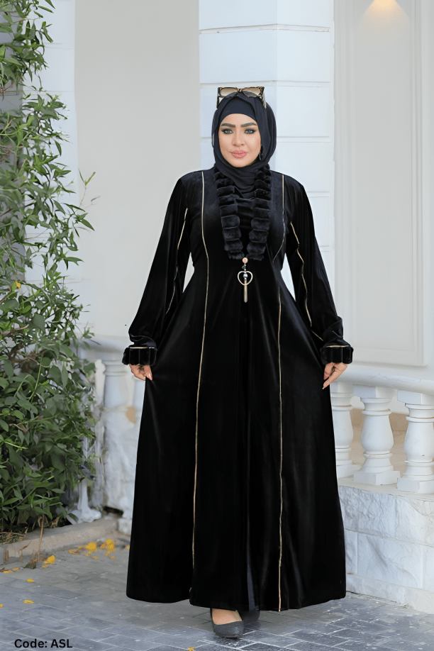 عباية جنتان - قطيفة مخمل ناعم شتاء 2025