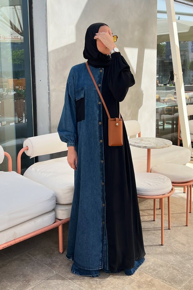 عباية سارة - جينز وكريب