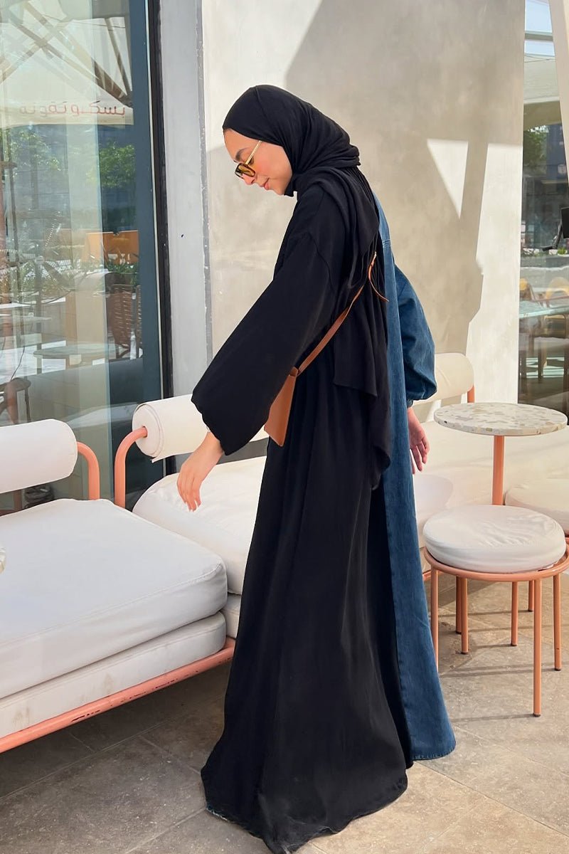 عباية سارة - جينز وكريب
