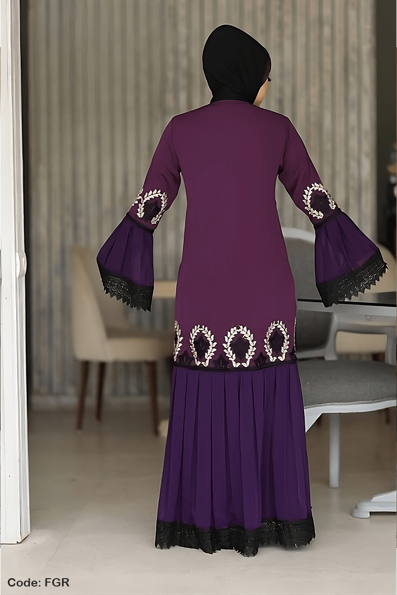 عباية زهرة - حرير وشيفون