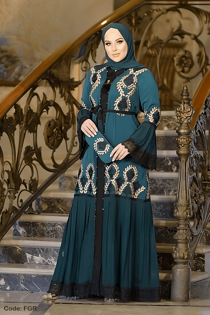 عباية زهرة - حرير وشيفون
