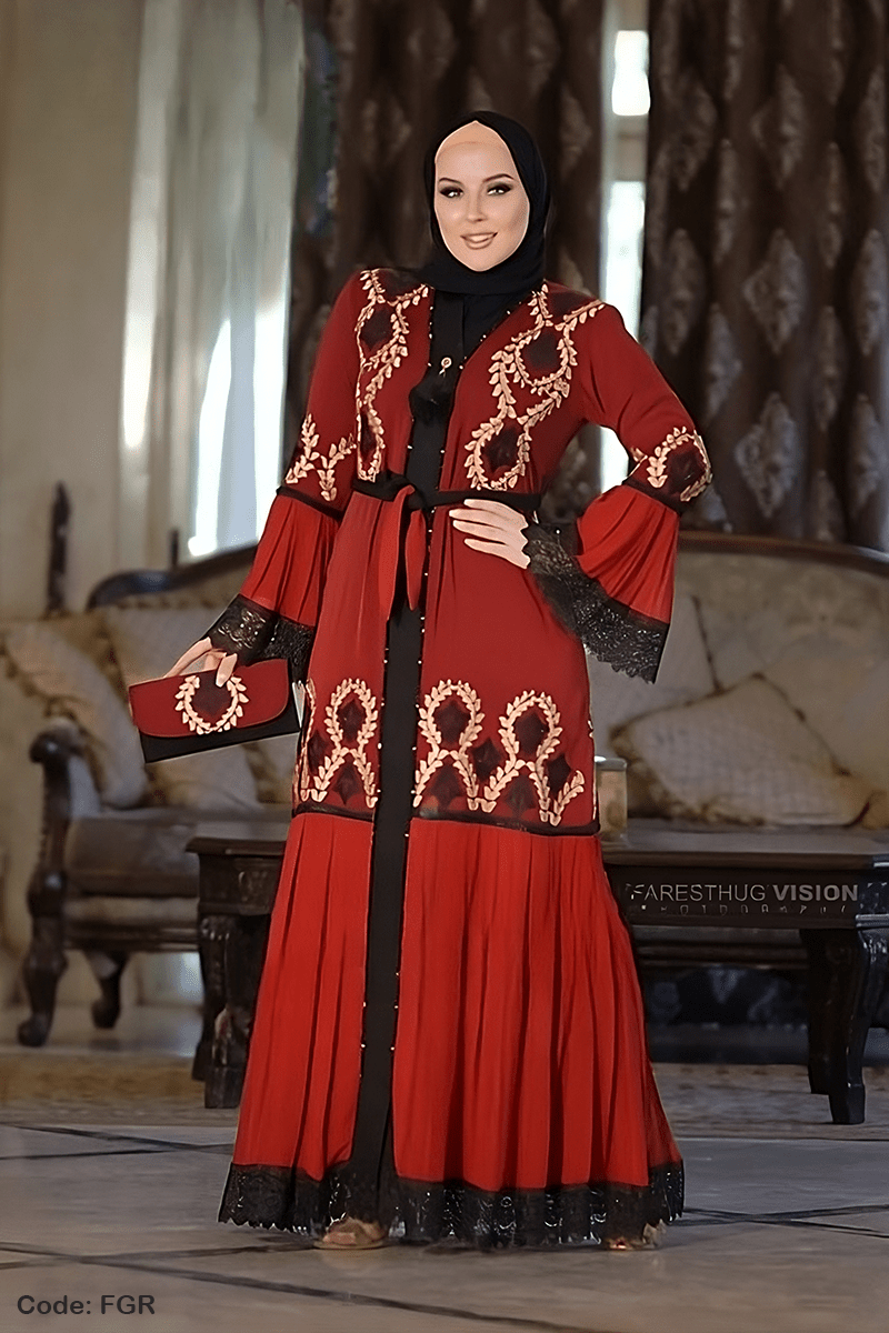 عباية زهرة - حرير وشيفون