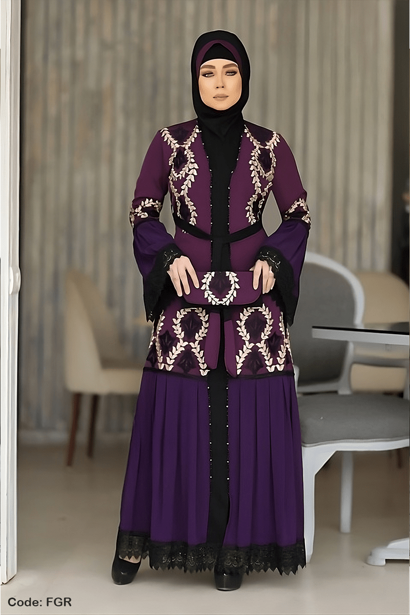 عباية زهرة - حرير وشيفون
