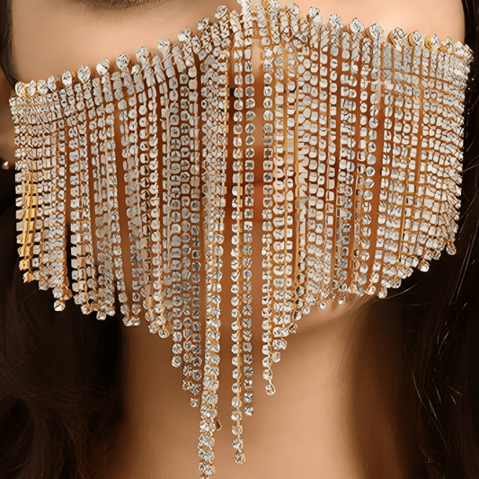 برقع وجه احجار الراين