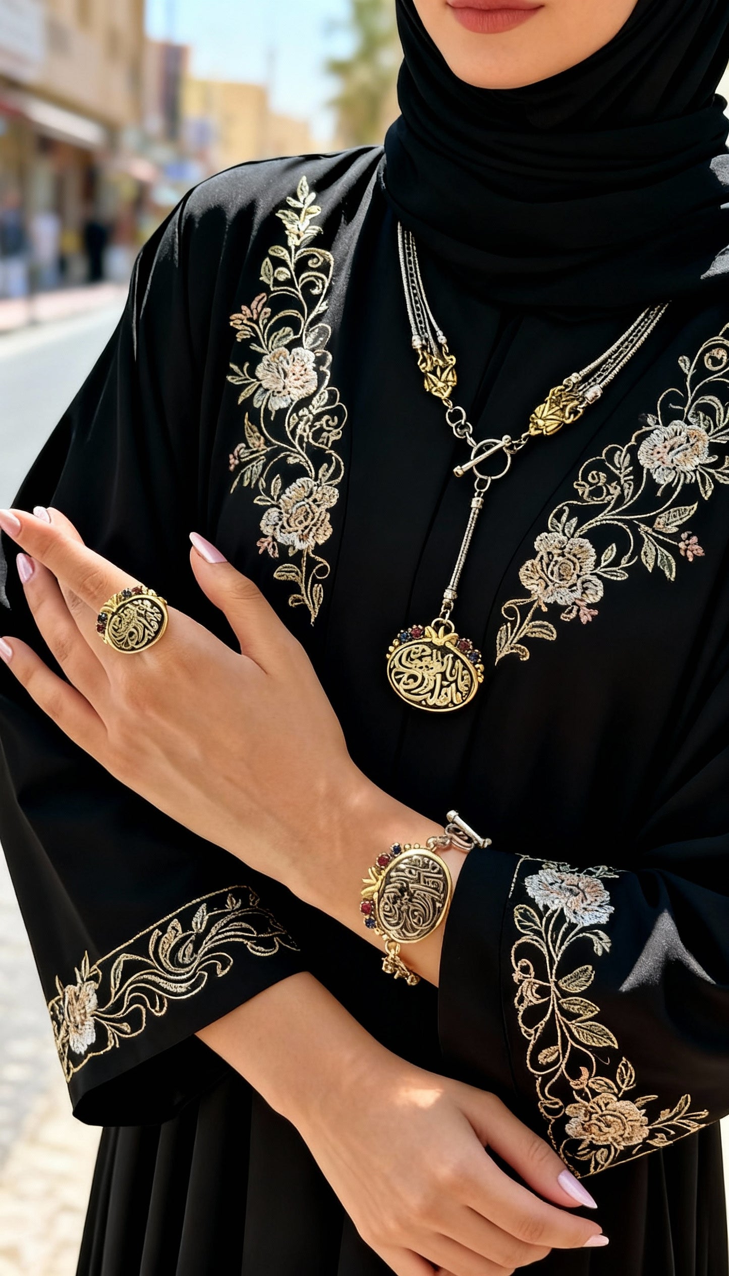 طقم خط عربي مطلي ذهب و فضة