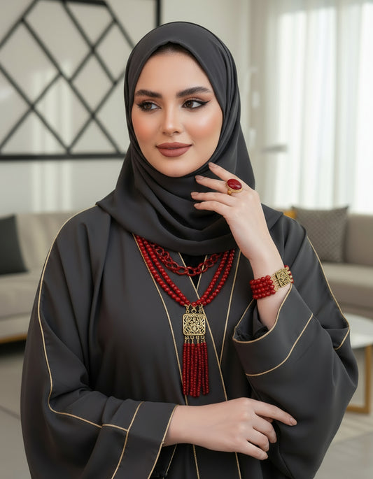 طقم هاله كريستال أحمر