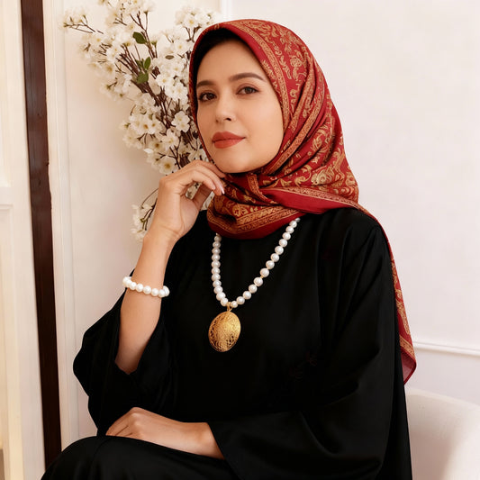طقم مريم اللؤلؤ مناسب للعبايات السوداء