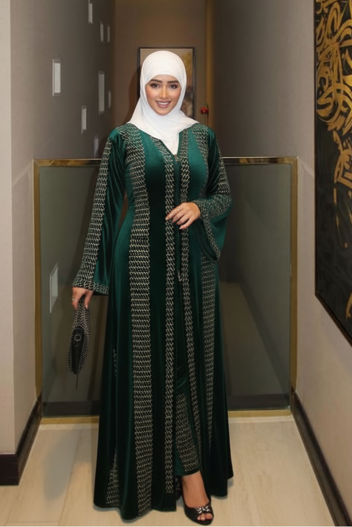 جلابية شيرين - قطيفة مخمل ناعم شتاء 2025