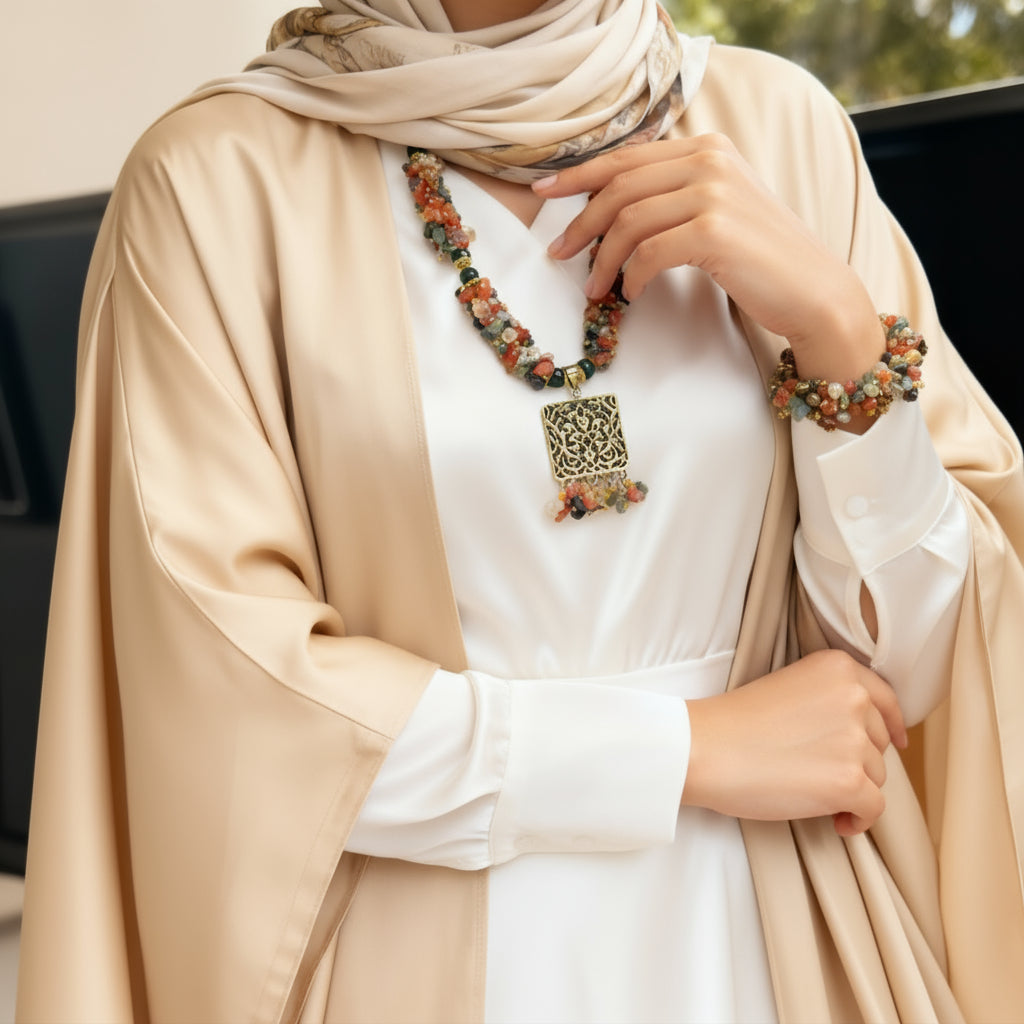 طقم ليلي بالعقيق الملون