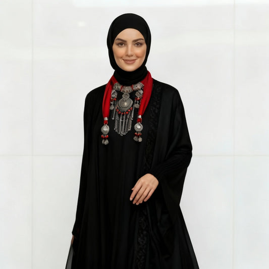 شال رقبة أحمر عربي راقي