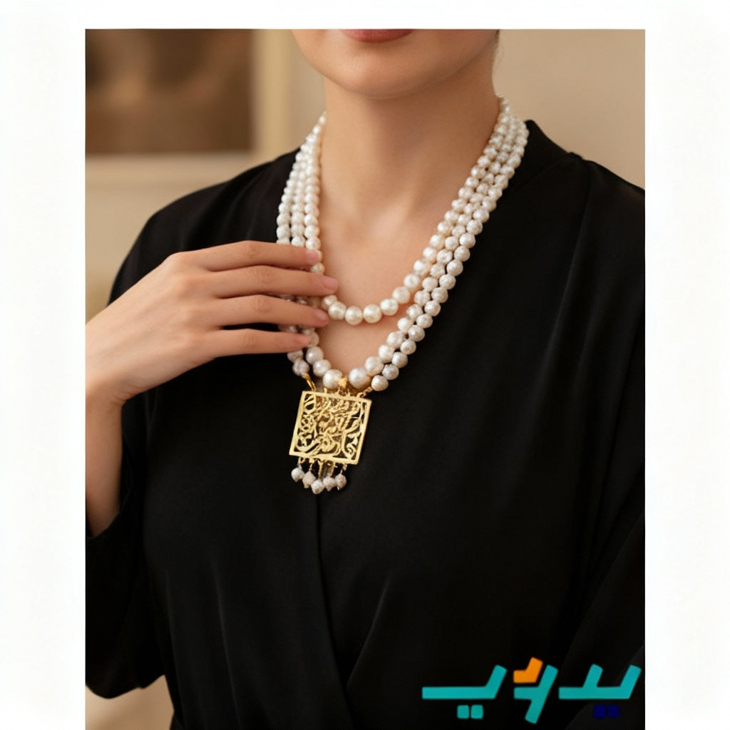 طقم سهراية اللؤلؤ مناسب للعبايات السوداء