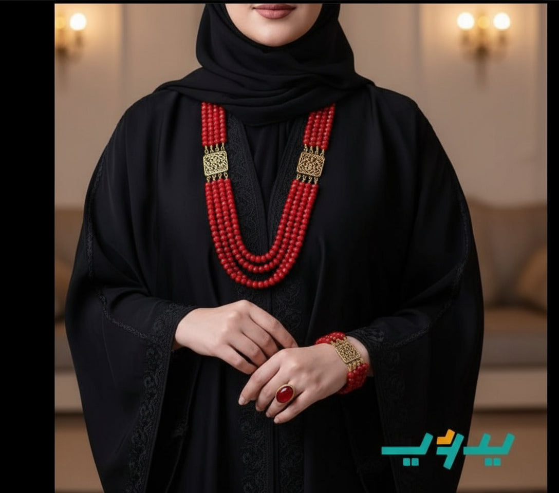 طقم احمر عقيق - حجر العقيق