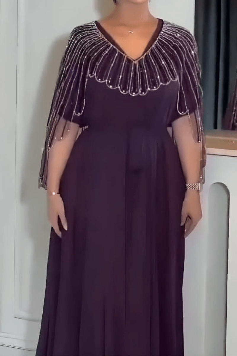 فستان سوارية فهرية - شيفون تركي