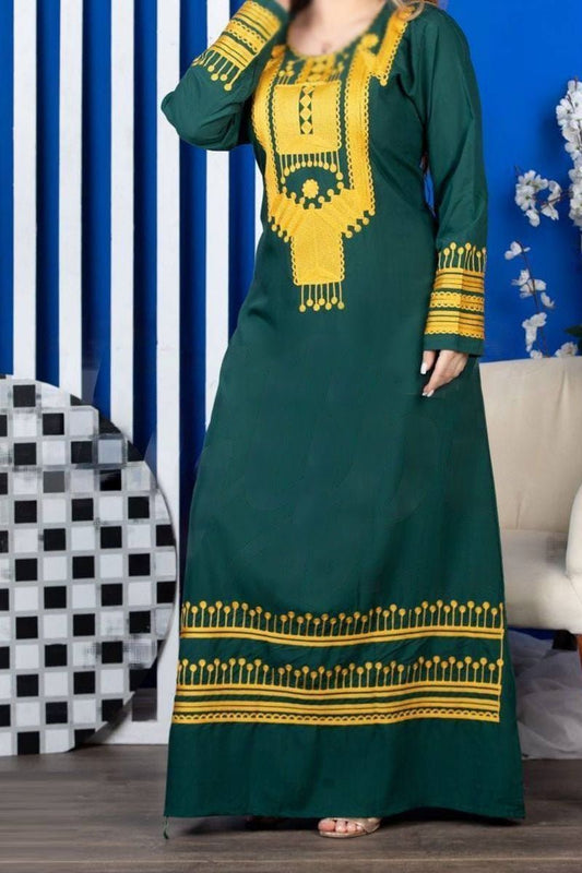 جلابية بهار - كحلي, اسود, مسطردة, اخضر, اسود, موف (7797021114582)