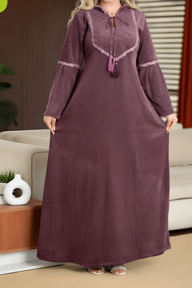 جلابية كارمن - قطيفة مخمل ناعم شتاء 2025