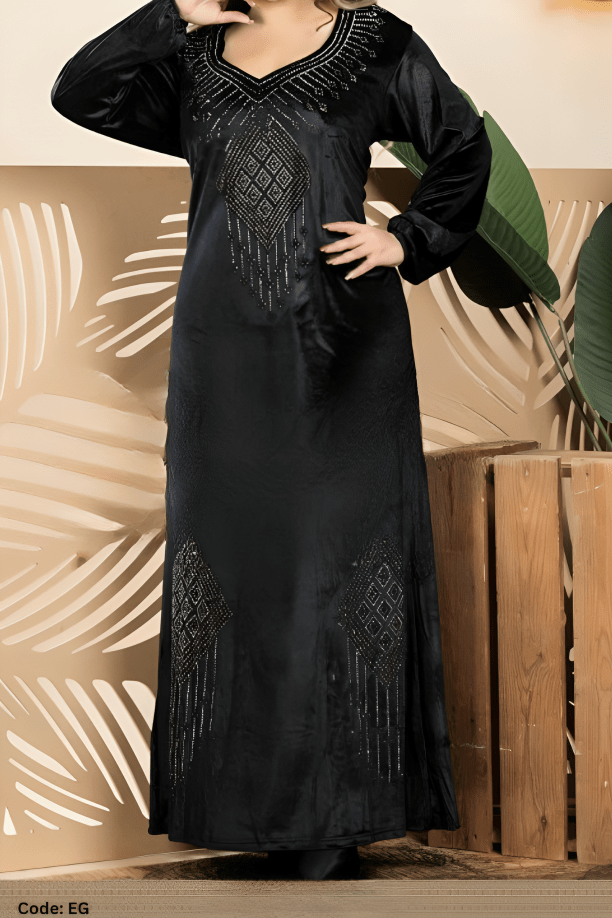 جلابية كارمن - قطيفة مخمل ناعم شتاء 2025