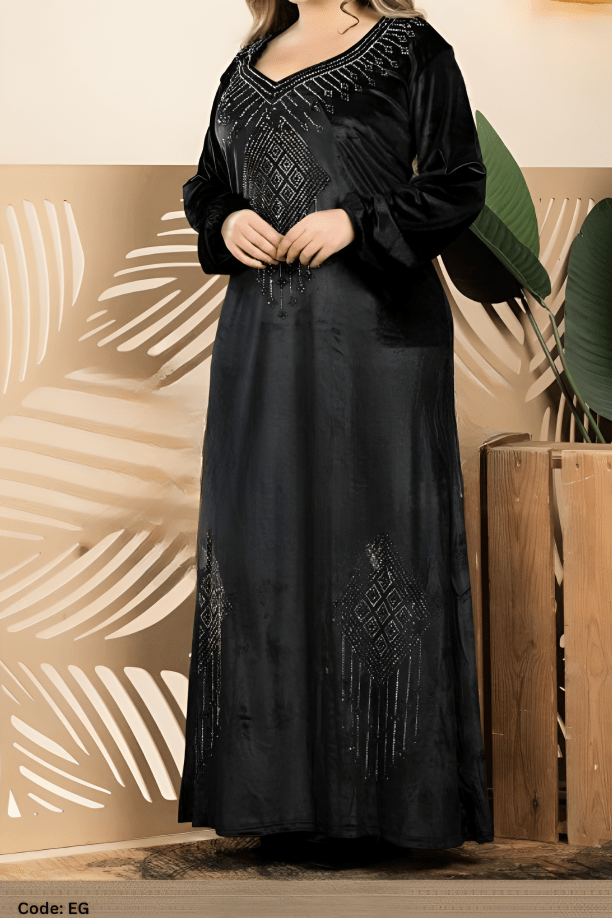 جلابية كارمن - قطيفة مخمل ناعم شتاء 2025