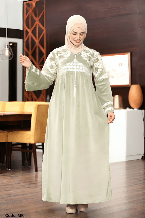 جلابية كنزي - قطيفة مخمل ناعم شتاء 2025