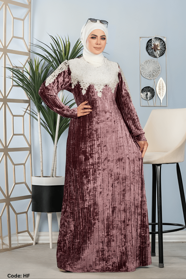 جلابية منار - قطيفة مخمل ناعم شتاء 2025
