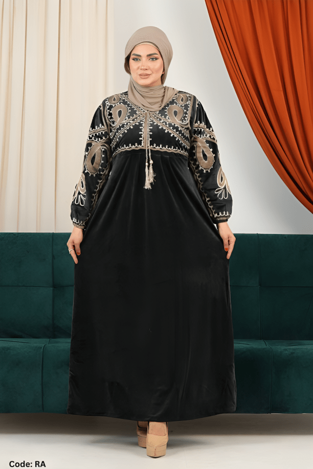 جلابية مرام - قطيفة مخمل ناعم شتاء 2025