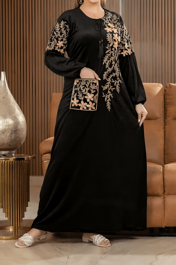 جلابية مريم - قطيفة مخمل ناعم شتاء 2025