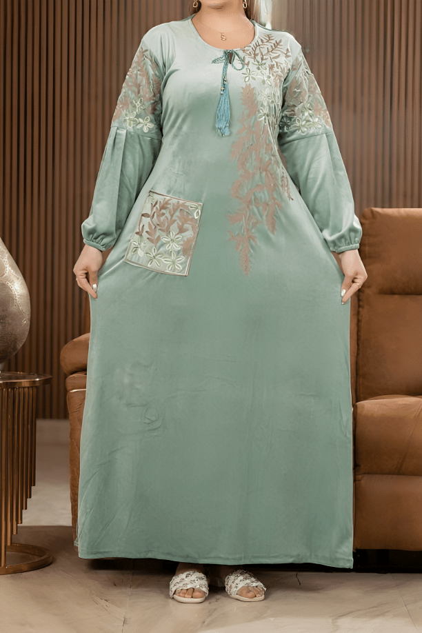 جلابية مريم - قطيفة مخمل ناعم شتاء 2025