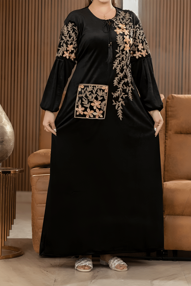 جلابية مريم - قطيفة مخمل ناعم شتاء 2025