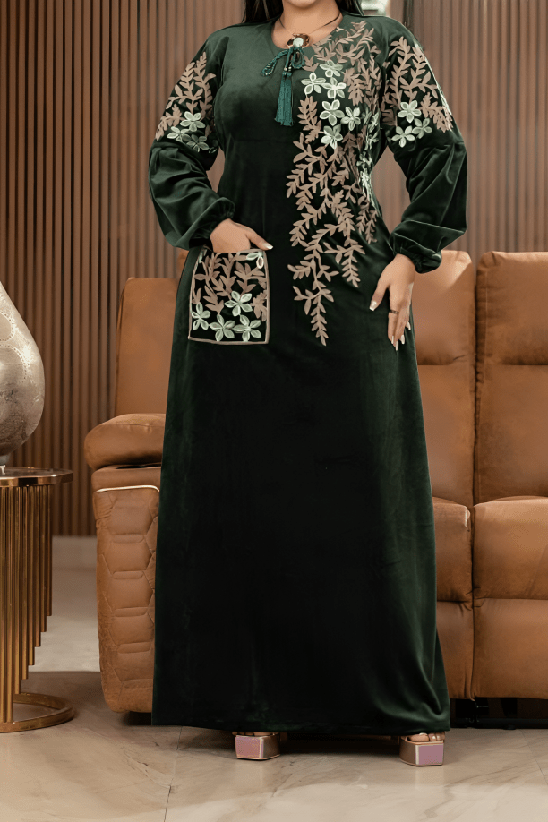 جلابية مريم - قطيفة مخمل ناعم شتاء 2025