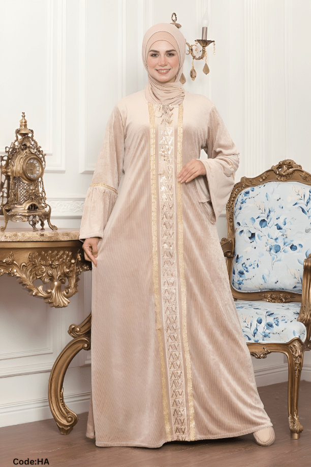 جلابية نانسي - قطيفة مخمل ناعم شتاء 2025