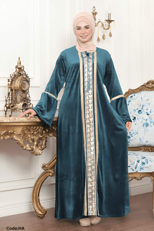 جلابية نانسي - قطيفة مخمل ناعم شتاء 2025