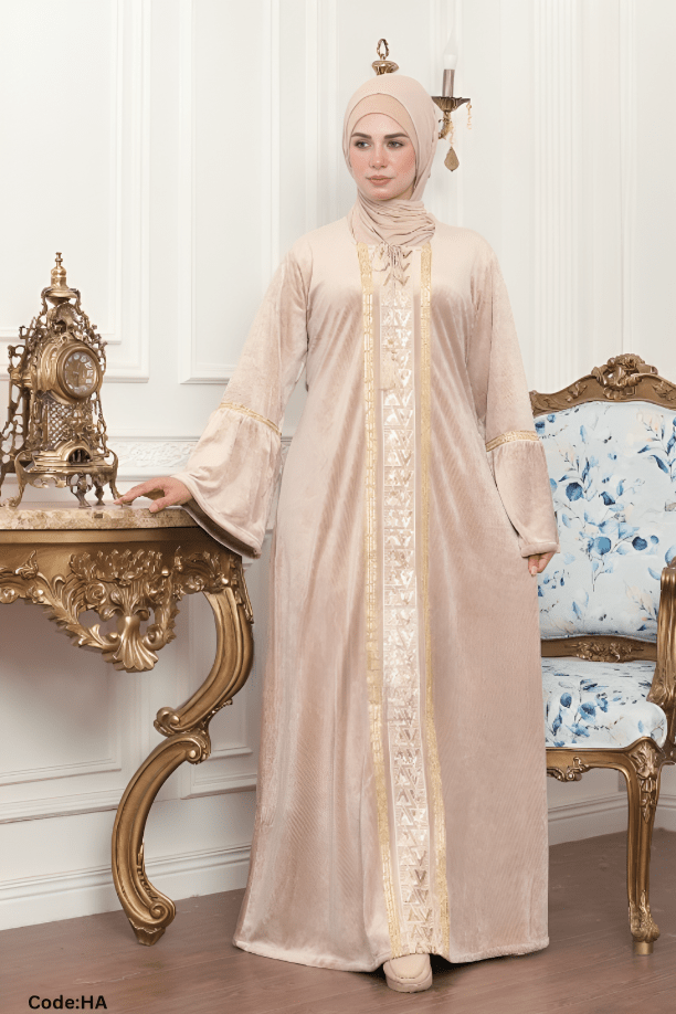 جلابية نانسي - قطيفة مخمل ناعم شتاء 2025