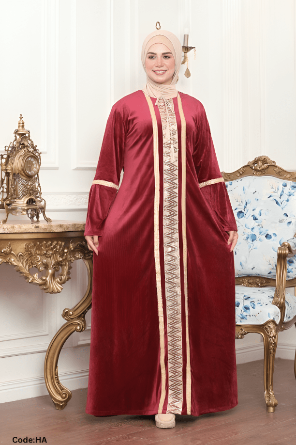 جلابية نانسي - قطيفة مخمل ناعم شتاء 2025