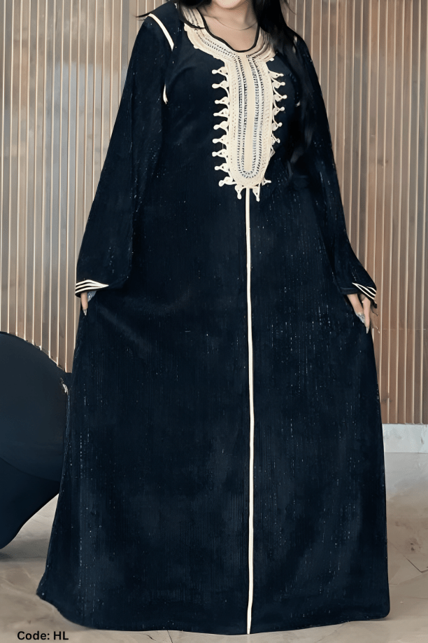 جلابية نازلي - قطيفة مخمل ناعم شتاء 2025