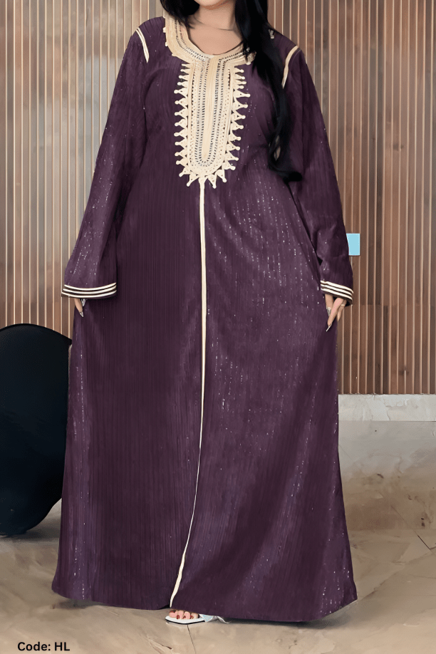جلابية نازلي - قطيفة مخمل ناعم شتاء 2025