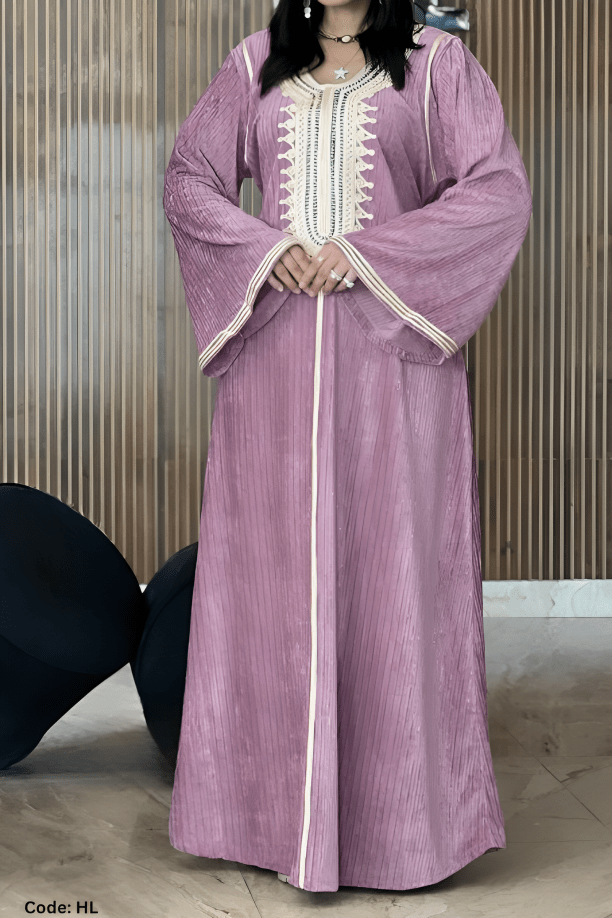 جلابية نازلي - قطيفة مخمل ناعم شتاء 2025