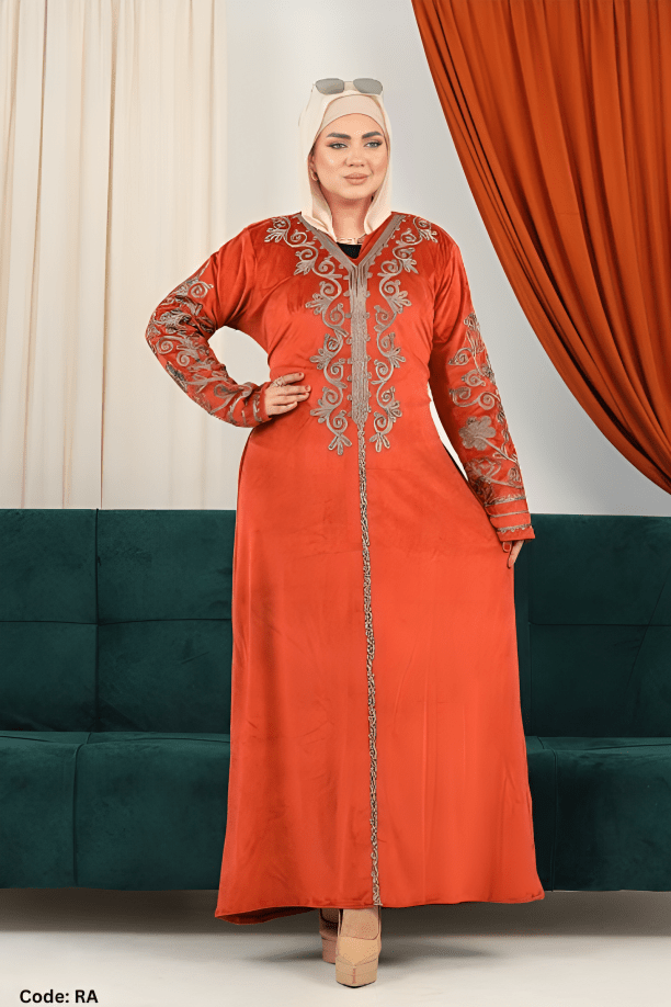 جلابية رنيم - قطيفة مخمل ناعم شتاء 2025