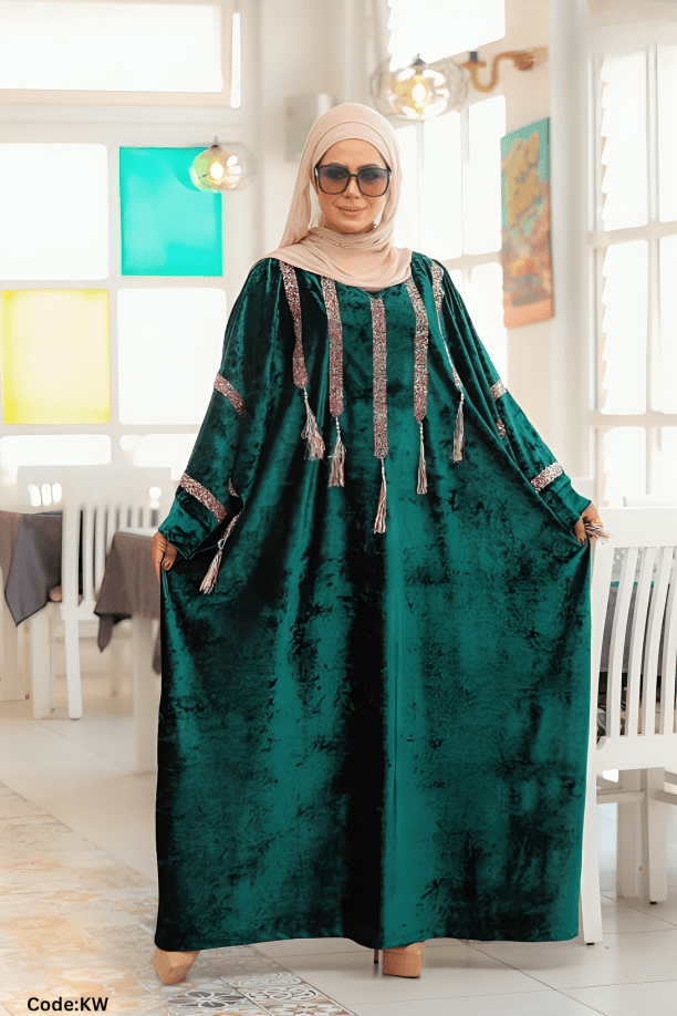 جلابية سارة - قطيفة مخمل ناعم شتاء 2025