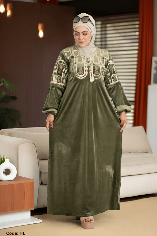 جلابية شيرين - قطيفة مخمل ناعم شتاء 2025