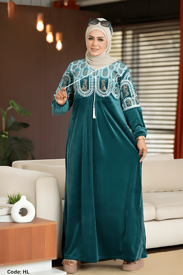 جلابية شيرين - قطيفة مخمل ناعم شتاء 2025