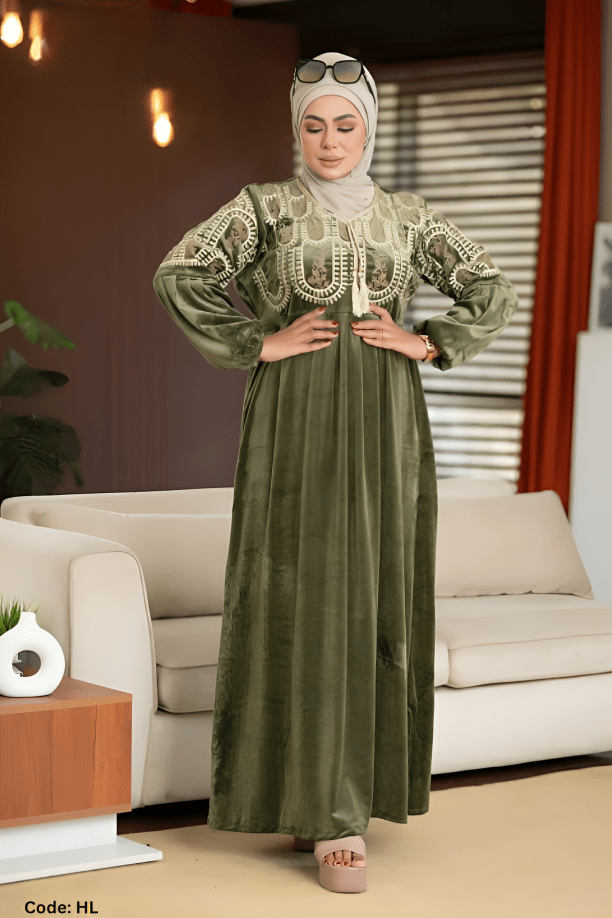 جلابية شيرين - قطيفة مخمل ناعم شتاء 2025