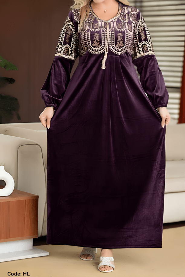 جلابية شيرين - قطيفة مخمل ناعم شتاء 2025