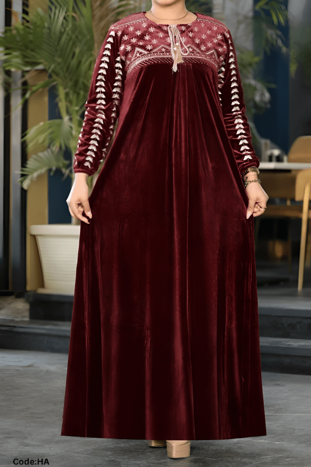 جلابية سلمي - قطيفة مخمل ناعم شتاء 2025