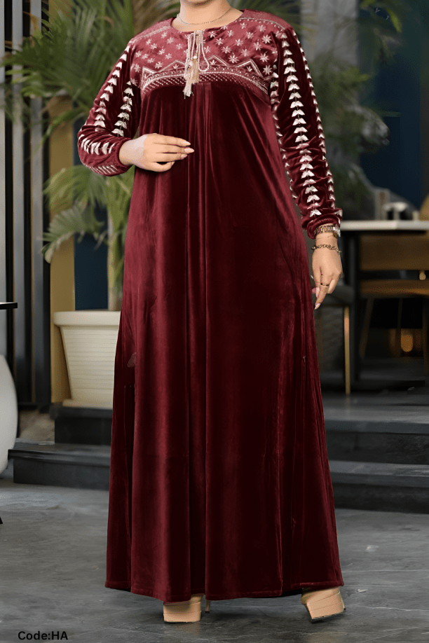 جلابية سلمي - قطيفة مخمل ناعم شتاء 2025