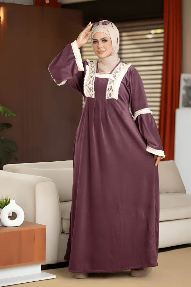 جلابية سيليا - قطيفة مخمل ناعم شتاء 2025