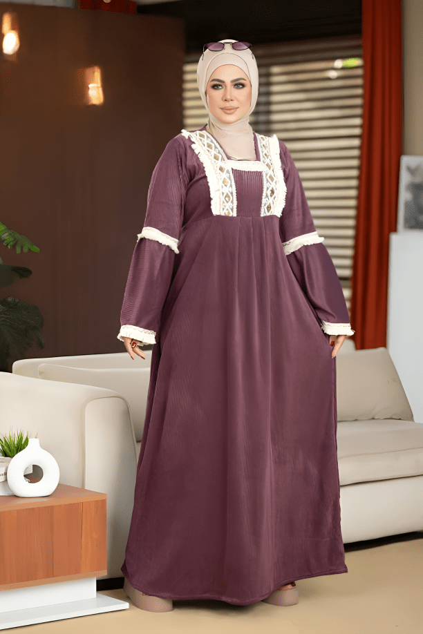 جلابية سيليا - قطيفة مخمل ناعم شتاء 2025