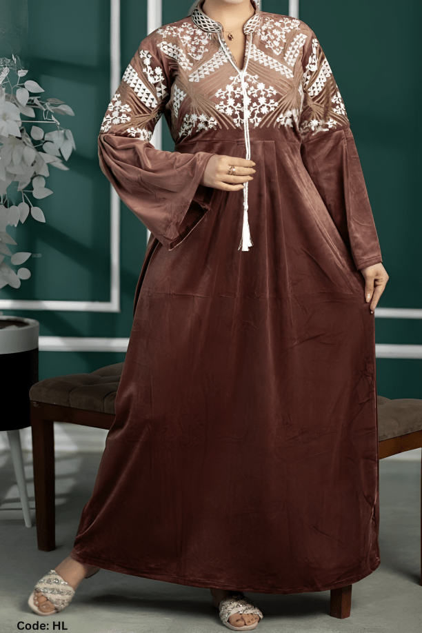 جلابية سيليا - قطيفة مخمل ناعم شتاء 2025