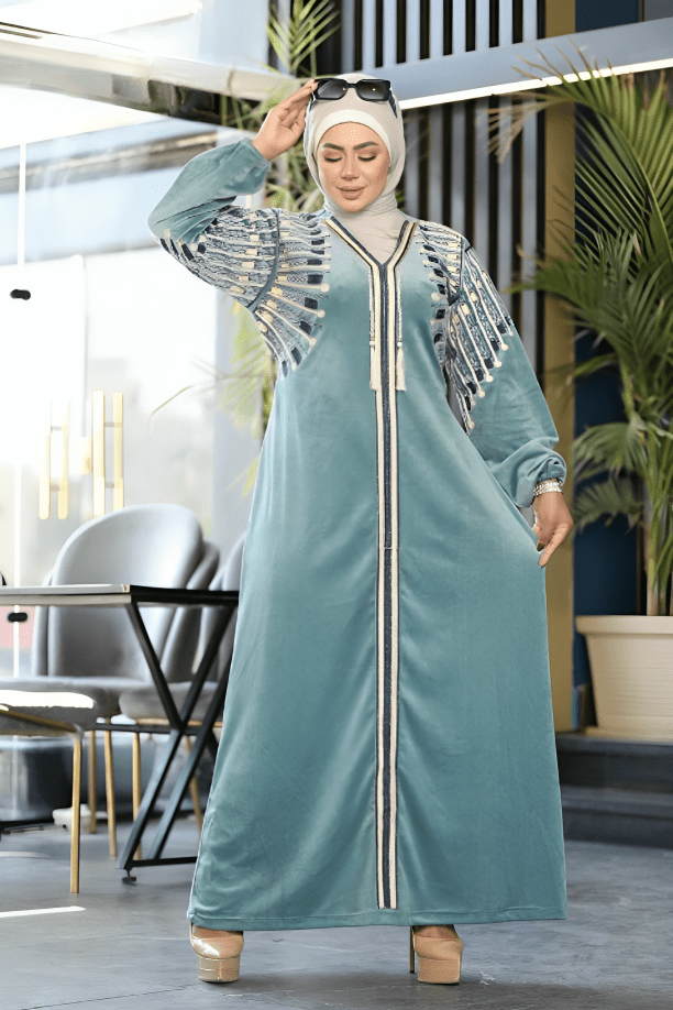 جلابية يارا - قطيفة مخمل ناعم شتاء 2025