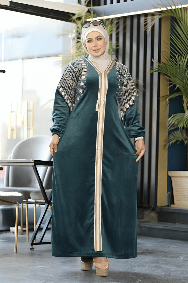جلابية يارا - قطيفة مخمل ناعم شتاء 2025