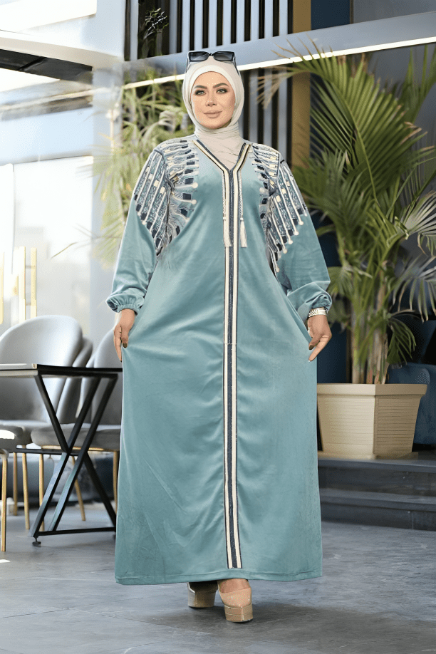 جلابية يارا - قطيفة مخمل ناعم شتاء 2025