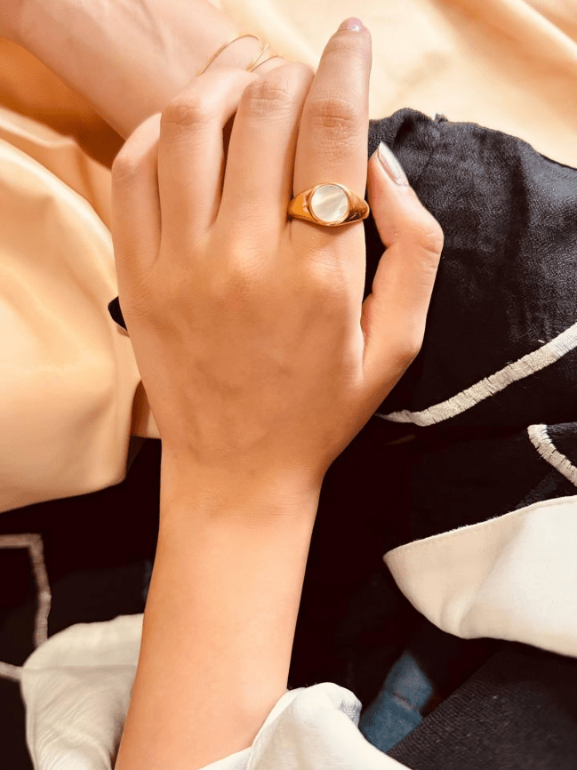 خاتم صدف ناعم - استانلس ستيل